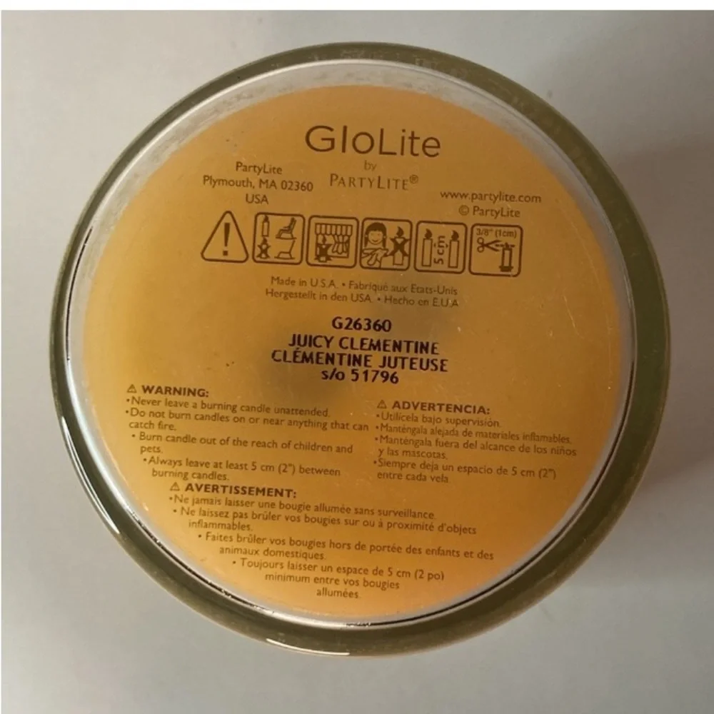 Partylite Glolite Juicy Clementine 2 Wick Candle Jar G26360 New In box